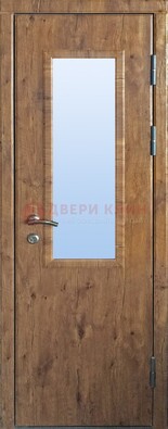 Стальная дверь с МДФ и стеклом для частного дома ДС-49 в Мурманске