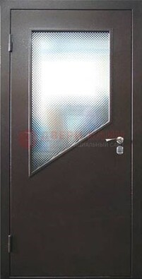 Стальная дверь со стеклом ДС-5 в кирпичный коттедж в Мурманске