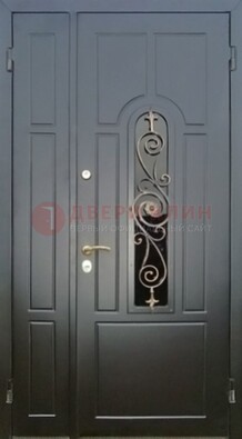 Металлическая дверь Винорит со стеклом в темном цвете ДСК-276 в Мурманске