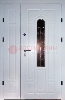 Входная дверь Винорит со стеклом в белом цвете ДСК-277 в Мурманске