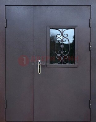Тамбурная дверь Порошок со стеклом и ковкой ДТМ-48 в Мурманске