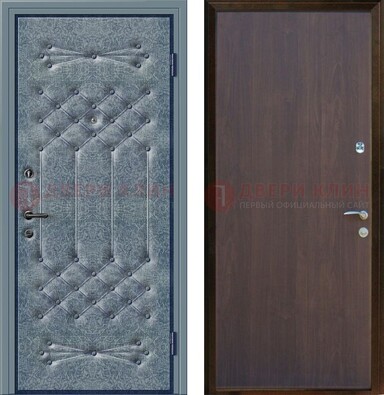 Серая металлическая дверь с винилискожей ДВ-35 в Мурманске