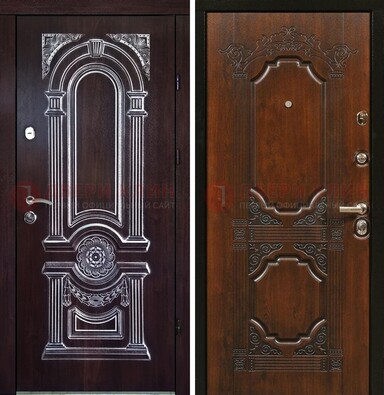 Железная дверь с виноритом в цвете Итальянский орех ДВТ-103 в Мурманске