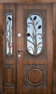 Железная дверь с виноритом и ковкой ДВТ-180 в Мурманске
