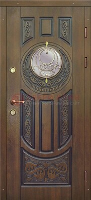 Одностворчатая входная дверь с виноритом и стеклом ДВТ-193 в Мурманске
