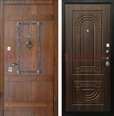 Темная стальная дверь с виноритом ДВТ-232 в Мурманске
