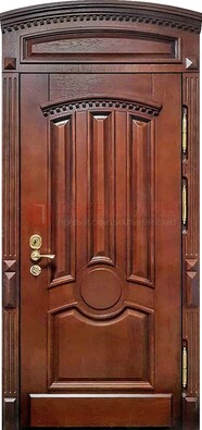 Темная стальная дверь с виноритом и фрамугой ДВТ-238 в Мурманске