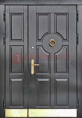Черная металическая дверь с виноритом для дома ДВТ-241 в Мурманске
