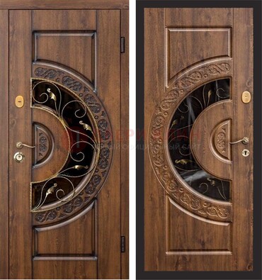 Металлическая дверь с виноритом и панелью Золотой Дуб ДВТ-71 в Мурманске