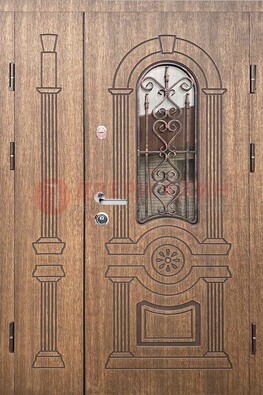 Железная классическая дверь с терморазрывом и рисунком ДВТ-77 в Мурманске