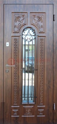 Входная стальная дверь с виноритом и светлой панелью внутри ДВТ-97 в Мурманске