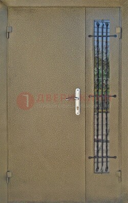 Тамбурная дверь Порошок со стеклом и ковкой ПЛ-20 в Мурманске